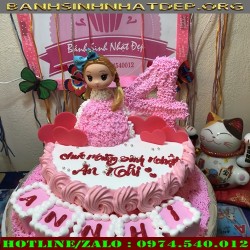 Bánh kem công chúa sinh nhật bé gái 4 tuổi - BB18